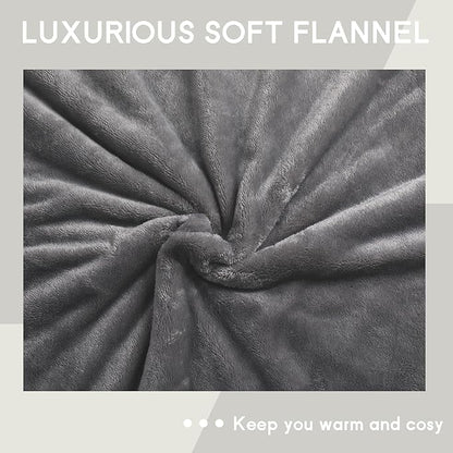 Heated Blanket Electric Throw 50''x60'', 3 Hour Auto Shut-Off 6 Heating Levels Small Warm Soft Flannel Electric Blanket Machine Washable - Light Grey
