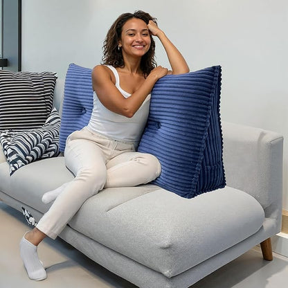 Headboard Wedge Pillow, Large Triangular Reading Pillow for Bed, Backrest Support Bolster for Sitting Up, Long Bed Rest Pillow with Removable Cover