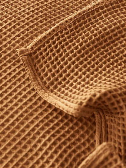 100% Turkish Cotton Waffle Blanket King Size Caramel - Premium Quality, Light and Airy Waffle Weave All-Season Quilt - Lux Decorative Bedspread (Caramel, King Size 95" x 110" Inch)