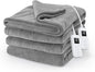 Sunbeam Electric Royal Luxe Microplush Heated Blanket, 12 Heat Settings, 12-Hour Auto Shut-Off, Fast Heating, Warm & Cozy, Machine Washable, Dove Gray Color, Queen (90" x 84")