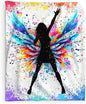 Music Blanket for Girls Women, Singer Throw Blanket Gifts for Music Lovers Kids Teens Adults, 40x50 Inches Cute Soft Fuzzy Flannel Music Themed Blanket Decor for Couch Sofa Bed