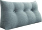 8 lbs Thickened Twin Headboard Pillow Wedge College Dorm Bed Pillow for Backrest Reading Triangular Pillow with Side Pocket for Sitting in Bed, Dorm Bedding Essentials for Girls & Boys Gray