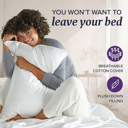Beckham Hotel Collection Bed Pillows Queen/Standard Size Set of 2 - Down Pillow for Sleeping - Back, Stomach or Side Sleepers