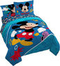 Jay Franco Kids Comforter Set Includes Sheets and Pillow Covers - Soft and Cozy Bed Set for Stylish Room Decor, Blue - Mickey Mouse, 7 Queen Piece Bedding