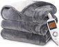 RAINOVA Heated Blanket Electric Throw, Electric Blanket-90''x100'', Soft Flannel Lamb Swool Heating Blanket, 10-Level Heating, 10-Hour Auto-off, Gifts for Parents and Elders, Gray, ETL & FCC Certified