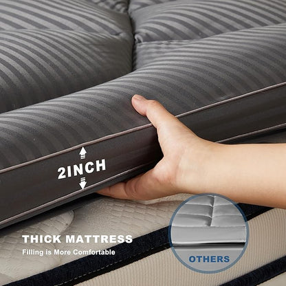 BEDLORE Full Mattress Topper, Thick Pillow Top Pad for Back Pain Relief, Cooling Soft Mattress Cover with Deep Pockets 6-15 inch