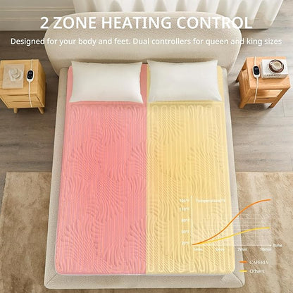 Heated Mattress Pad California King, Electric Mattress Pad Bed Warmer with 9 Heat Settings, Memory Function, 1-12 Hours Auto Off, Deep Pocket, Machine Washable, 72"x 84"