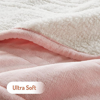 Degrees of Comfor Pink Heated Throw Blanket - Soft Flannel Electric Throws with 6 Heat Settings and 4-Hour Auto Shut-Off - Warm Gifts for Women - Blush, 50x60'' - ETL Certified