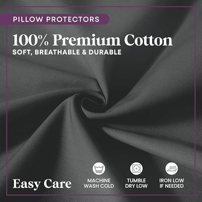 CirclesHome Wedge Pillow Cover 100% Cotton, Zippered Wedge Pillow Case Protector, Soft, Hypoallergenic & Breathable -Dark Grey, (25Wx26Lx10)