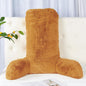 Faux Fur Assembly Need DIY Extra Large Backrest Reading Bed Rest Pillow with Arms and Pockets for Sitting in Bed Couch Sofa, Removable Cover and Filling Seprated, 28" x 30" x17", Burnt Orange