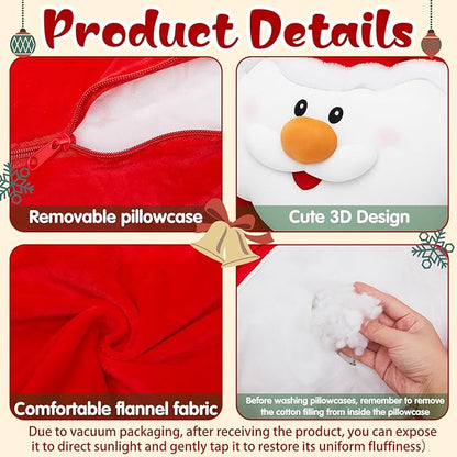 Breling Christmas Reading Pillows Santa Claus Pillow Gifts for Bed Sitting up, 30" x 19.7" Large Backrest Cushion with Arms Back Support for Reading Rest Sit up on Couch Sofa Floor