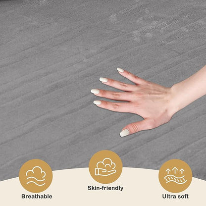 Electric Mattress Pad King Size 78"x80" with 10 Hours Auto Off 5 Heat Setting Dual Controller Fit Up to 15 Inch Deep Pocket, Machine Washable - Gray