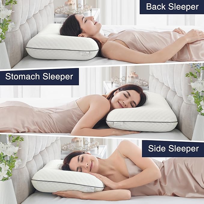 Casual Living Memory Foam Pillow, King Size (1 Count) – White, Hypoallergenic Removable Washable Cover, Soft Support for Back, Stomach & Side Sleepers, Ideal for Dorms & Bedrooms
