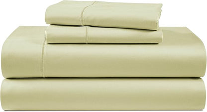 LANE LINEN Ultra Soft California King Sheets Set,100% Egyptian Cotton Mercerized Fully Elasticized with French Seam on Fitted Hotel Like Thick Luxury Bed Sheets - Sea Foam