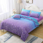 6Pcs Glitter Comforter Set with Sheets for Teens Girls Kids, Colorful Gradient Glitter Themed Bed in a Bag Twin Size, Blue Purple 3D Sparkly Galaxy Bedroom Decor Bedding Set