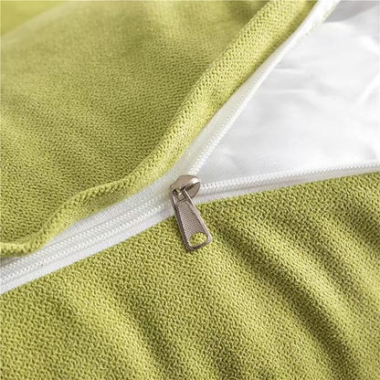 Triangular Reading Bed Rest Pillow Large Bolster Cushion Headboard Backrest Wedge Pillow with Two Detachable Roll Pillows for Neck & Lumbar Support (Lime, Queen: 59 x 8 x 20 inches)