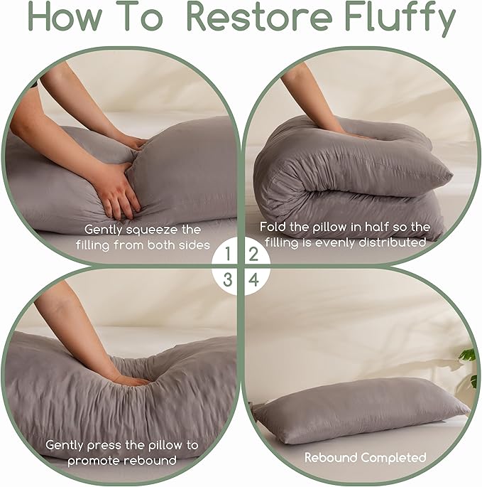 HIGOGOGO Memory Foam Body Pillow, Extra-Long Bed Pillow for Adults, Thickened Full Body Pillow with Removable Pillow Cover(20x54 Inch)