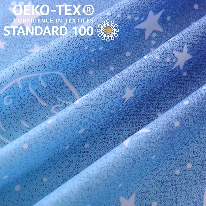 JSD Blue Stars Kids Duvet Cover Set Twin Size, 2 Piece Boys Space Theme Microfiber Comforter Cover with Pillow Sham Zipper Closure, Comforter Not Included