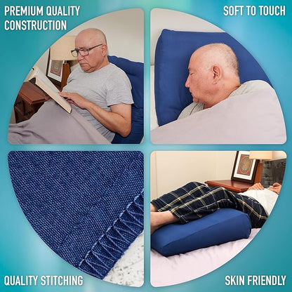 Circa Air Wedge Pillow Cover - Ultra Soft 100% Microfiber Wedge Pillow Case (27x27x8), Zip Cover, Extra Wide Large