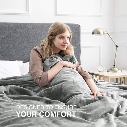 IR Imperial Rooms Fleece Blankets Queen Size 90 x 90 Inches- 8 Pack - Super Soft Fluffy Light Grey Throw Blanket for Sofa and Bed - Warm and Cozy Lightweight 400 GSM Microfiber Bed Throws Blankets