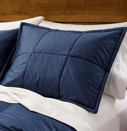 Cuddledown Chroma Comforter Sham | Soft, Lightweight | Oeko-TEX Standard 100 | Standard | 21" x 27" | Navy