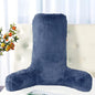 Faux Fur Assembly Need DIY Extra Large Backrest Reading Bed Rest Pillow with Arms and Pockets for Sitting in Bed Couch Sofa, Removable Cover & Filling Seprated, 28" x 30" x17",Dark Blue