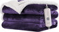 Electric Heated Blanket Flannel & Sherpa 62"x84" Twin Size - 4 Heat Levels, 10H Auto Shut Off, Fast Heating, Cozy and Comfortable, Warm Gifts, Machine Washable - Purple