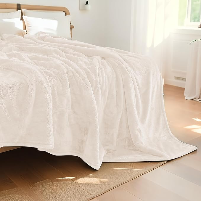 Electric Heated Blanket Queen Size 84"x90", Dual Control Fast Heating Cozy Heated Blanket for Bed, 10 Hours Auto Off & 4 Heating Levels, Warm Gift for Grandma-White