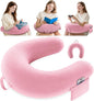 Crochet & Reading Pillow for Lap Support, Gaming Lap Desk Pillow, Sitting on The Bed/Sofa/Floor for Knitting, Large & Ergonomic Arm Rest Support, Pet Bed for Ipad/Laptop/Kindle - Pink