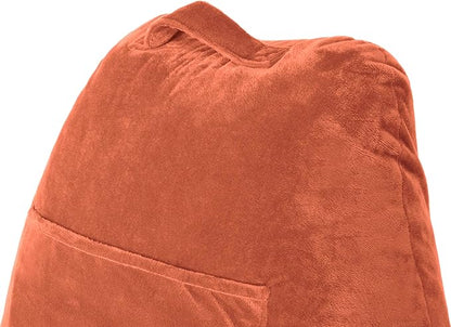 Husband Pillow Tan, Original Reading Pillow in Bed Rest Chair, Shredded Memory Foam Large Lounge Cushion Adult Backrest with Arms, Comfy Back Support for Sit Sitting Up, Washable/Removable Cover