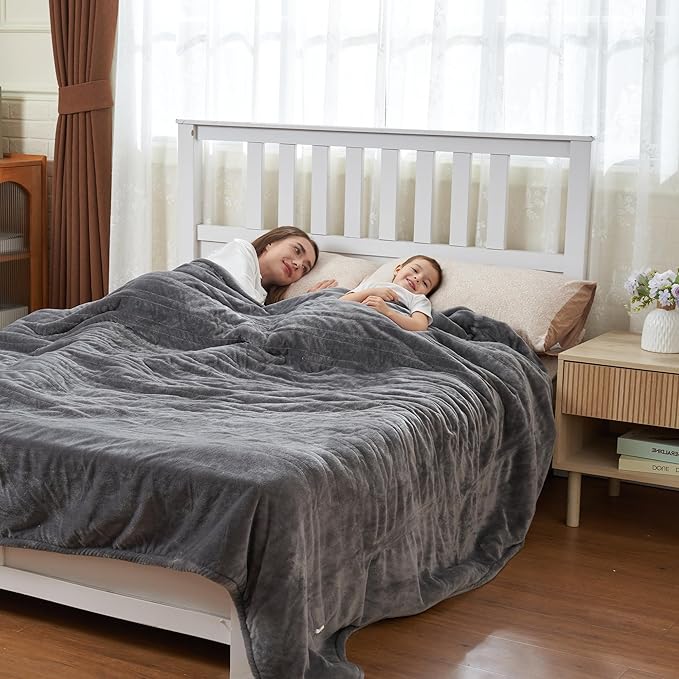 Heated Blanket Electric Blanket Throw 60"x50" Fast Heating Electric Blanket with 12 Hours Auto-Off and 6 Heating Settings Overheat Protection Cozy Soft Flannel Heated Throw Blanket ETL Certificated