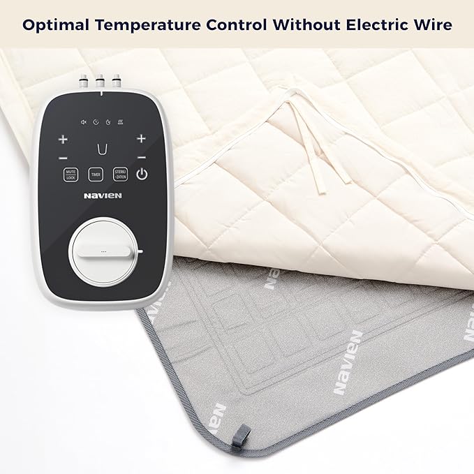 EQM 350, Single – EMF-Free Water Heated Mattress Pad – Temperature Control – Non-Electric Bed Warmer – Eco-Friendly – Helps Soothe & Relieve Stress, Muscle Soreness, & Tension
