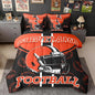 Feelyou Football Comforter Set with Sheets 7 Piece Queen Size Ball Games Bedding Set for Kids Boys Girls Rugby Bed in a Bag City of Footballs Room Decor Rugby Sports Soft Lightweight