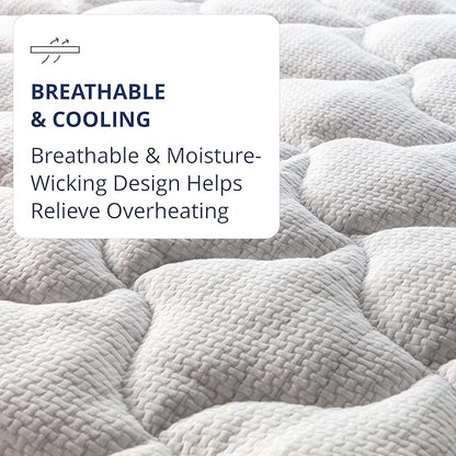 ViscoSoft Anti-Static Mattress Pad Cal King - Extra Plush Pillowtop Mattress Topper for Dry Spaces