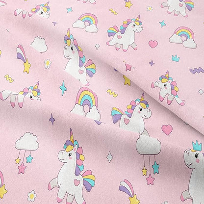 Peopleareok Unicorn Comforter Set Full(79x90 Inch), 3 Piece Cute Pink Unicorn Print Comforter, Kids Cartoon Kawaii Comforter for Girls Bedroom Decor All Season