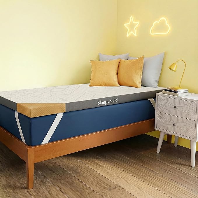 Sleepyhead Twin XL 3 Inch Premium Copper Mattress Topper – Copper-Infused Memory Foam Bed Topper – Soft and Comfortable Support, Cooling, Plush, Washable Cover, CertiPUR-US Certified (XL Twin 3")