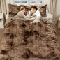 Faux Fur Queen Size Heated Blanket 84"X90" - Bubble Faux Fur Electric Blanket Fluffy Soft Fuzzy with 6 Heating Levels & 10 hrs Timer Settings, Washable & ETL Certified for Bed, Tie-Dye Brown