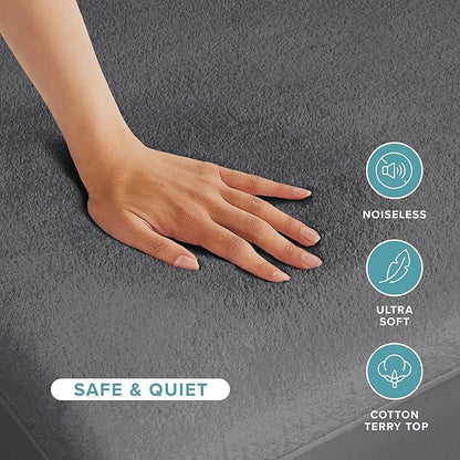 Bare Home King Size Mattress Protector - 100% Waterproof & Breathable - Premium Cooling Mattress Cover - Protects Against Spills - Vinyl Free Noiseless - Protect Your Mattress (King, Grey)