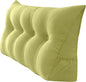 Triangular Reading Bed Rest Pillow Large Bolster Cushion Headboard Backrest Wedge Pillow with Removable Cover and Two Large Side Pockets (Lime, 47 x 8 x 20 inches)
