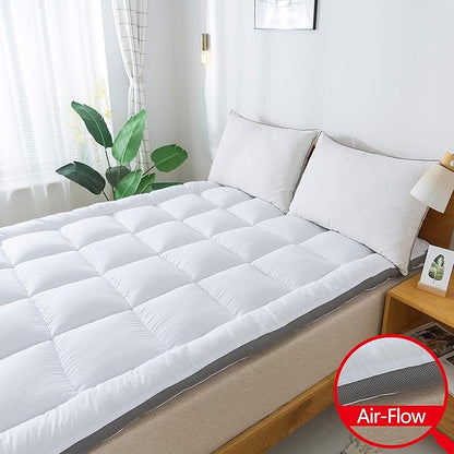 Mattress Topper King & Mattress Pad Protector - Quality Plush Luxury Down Alternative Pillow Top - 2inch Extra Thick Mattress Cover(76"x80")