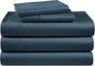LANE LINEN 100% Egyptian Cotton Split King Sheets for Adjustable Beds - Soft & Comfy Sateen Weave Naturally Cooling Breathable Oeko Tex Certified Bed Sheets - Dark Denim