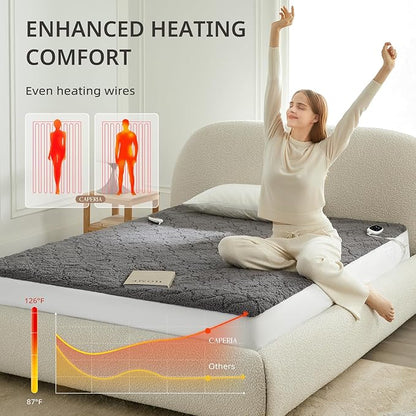 Heated Mattress Pad Twin XL, Electric Mattress Pad with 9 Heat Settings, Memory Function, Fast Heating, 1-12 Hours Auto Off, Deep Pocket, Machine Washable, 39"x 80", Black