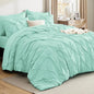 Bedsure Full Comforter Set Mint Green - Bed in a Bag Full Size Bedding Set 7 Pieces, GentleSoft™ Pintuck Bed Set Gift for Family, Pinch Pleat All Season Comforter with Sheets, Pillowcases & Shams