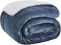 Bedsure GentleSoft Sherpa Fleece Throw Blanket Twin Size for Couch - Thick and Warm Throw for Women and Men, Soft Fuzzy Plush Twin Blanket for Winter, Slate Blue, 60x80 Inches