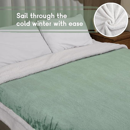 Heated Blanket Electric Blanket Full Size 72''x84'', Soft Flannel Heating Blanket with 1-10 Hour Auto Off - 6 Heat Settings - Machine Washable - Light Green