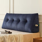 Z-hom Full Headboard Pillow, Triangular Wedge Reading Pillow for Bed or Sofa, Ergonomic Backrest Cushion for Sitting Up, Reading or Relaxing, with Side Pocket，Removable Washable Cover,Blue