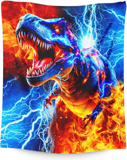 Dinosaur Blanket for Boys Kids Throw Blankets Gift - 50x60 Inches Cozy Soft Cool Dinosaur Decor Throw for Sofa Chair Couch Bed Office
