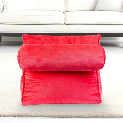 Cheer Collection Reading Wedge Pillow - Adjustable Wedge Reading Pillow with Neck Support, Hollow Fiber-Filled Backrest Pillow for Reading, Gaming, and TV Watching, Hot Pink