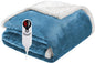 Electric Heated Blanket Throw Size 50"x60", Soft Flannel with Overheat Protection, 6 Adjustable Heat Settings & 3-Hour Auto-Off Timer, Fast Heating for Winter Comfort, Blue
