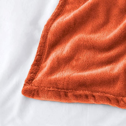 IR Imperial Rooms Fleece Blanket Twin Size 60 x 80 Inches - Super Soft Fluffy Throw Blanket for Sofa and Bed - Warm and Cozy Lightweight 400 GSM Microfiber Bed Throws Blankets (Twin, Rust)